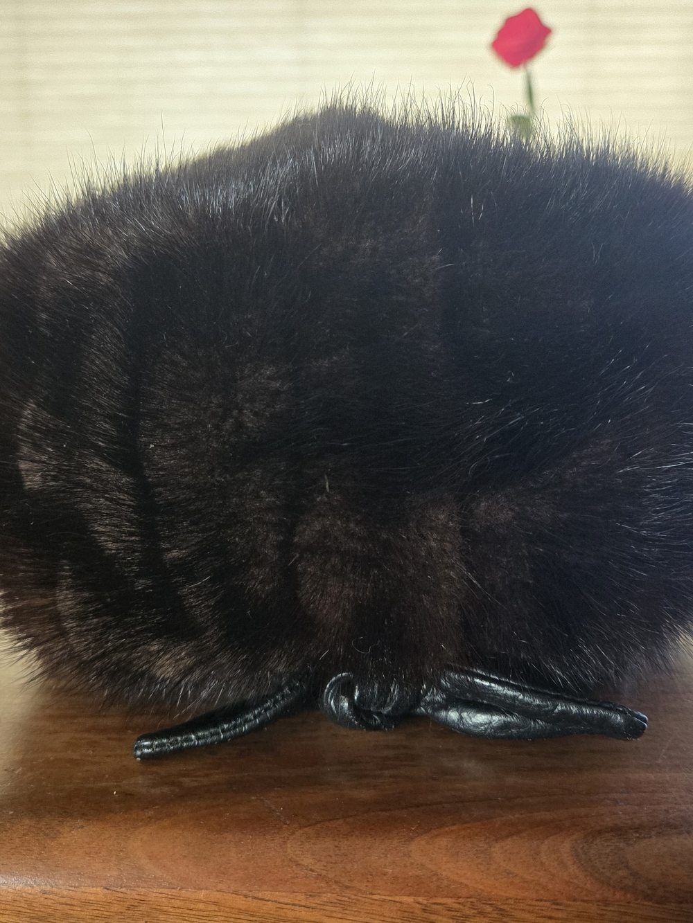 Vintage Betmar Mink Fur Hat Satin Lined Leather Bow Knot NY Paris 1950/60s VTG